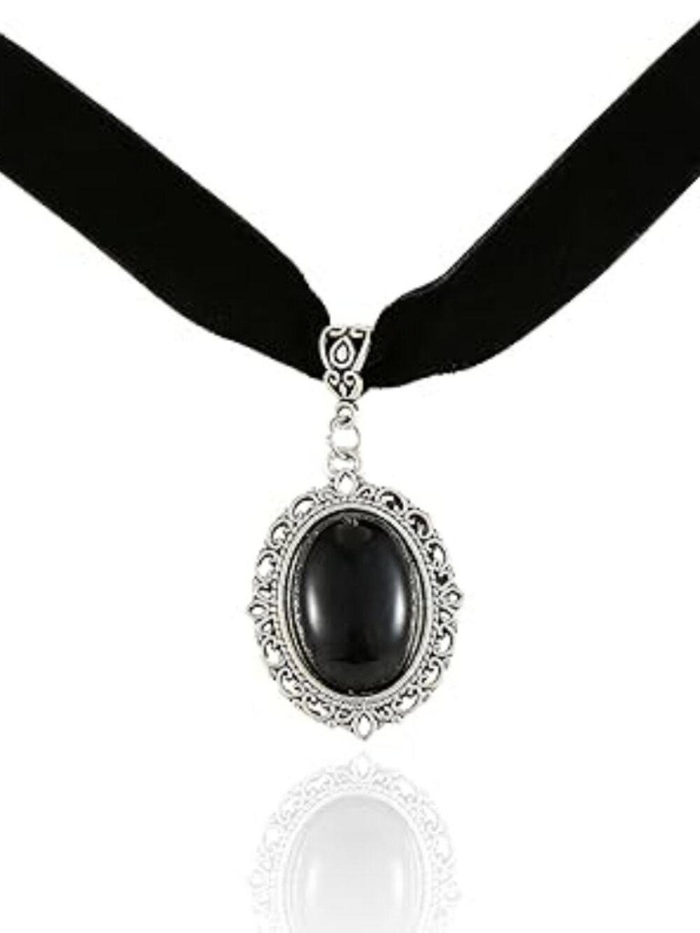 NEW‎ Gothic Necklace Crystal Gem Choker Velvet Victorian Goth Black Pendant